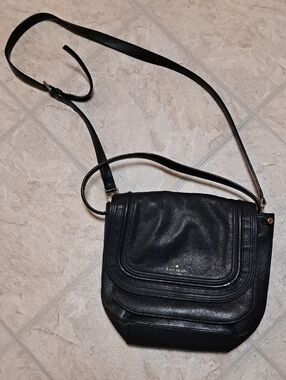 kate spade Black Leather Crossbody with Flap